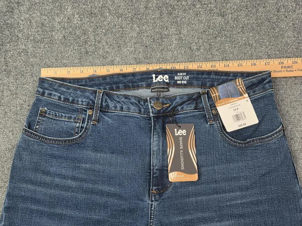 Lee Jeans Womens 16P Blue Bootcut Mid Rise Slim Fit Shape Illusions Stretch